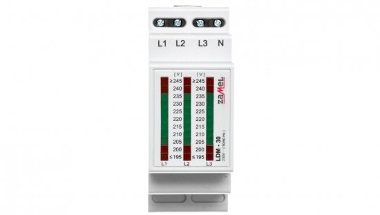 Wskaźnik napięcia modułowy 3-fazowy L1-N/L2-N/L3-N 195-245V LDM-30 EXT10000031