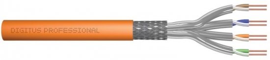 Kabel teleinformatyczny S/FTP Kat.7 4x2xAWG23/1, CPR:B2ca, drut, LSZH, 500m, pomarańczowy DK-1745-VH-5