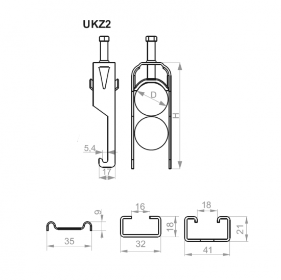 Uchwyt kablowy UKZ2/46-52 402100