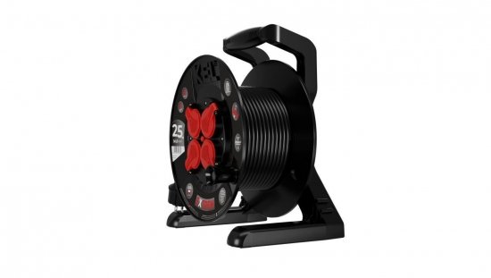 Przedłużacz bębnowy EXTREME LINE 4 gniazda z/u IP44 16A H05RR-F 3x1,5 25m czarny W-100026