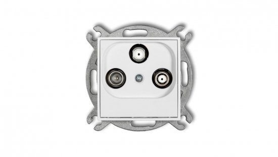 ICON Mechanizm gniazda abonenckiego 2 wyjścia SAT   TV biały mat 25IGSN