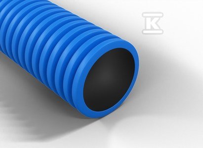 Rura karbowana w odcinkach średnica 75mm QRK 75 NIEBIESKA 450N /6m/