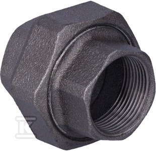 Śrubunek dwuzłączka prosta nakrętna płaska 5/4&quot; czarny U1, NR 48, NR 330