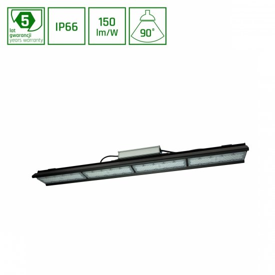 HALLS LINE HIGH BAY 200W NW 230V 90ST IP66 IK10 990X126X95MM CZARNY 5 LAT GW. 0-10V