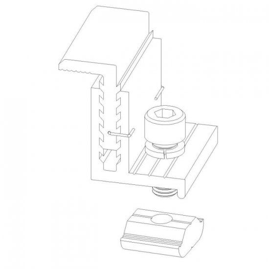 Klemy końcowe regulowane KLIK na panel 30 - 42mm 4 kpl CZARNE