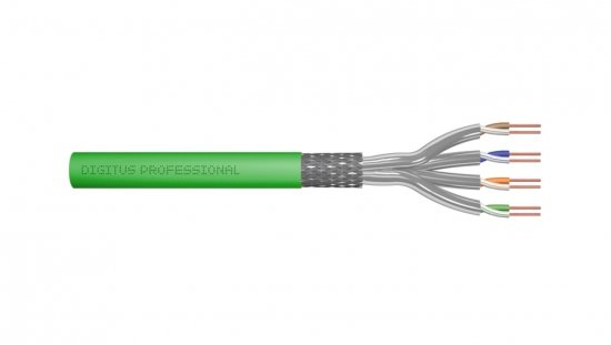 Kabel teleinformatyczny S/FTP kat.8.2 4x2xAWG22 LSOH drut zielony Dca DK-1843-VH-5 /500m/