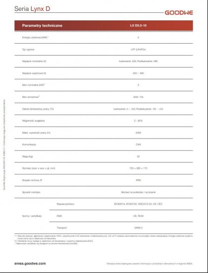 GoodWe ET G2 8 kW + Lynx D 5 kWh - zestaw falownik hybrydowy 3-fazowy + magazyn energii HV