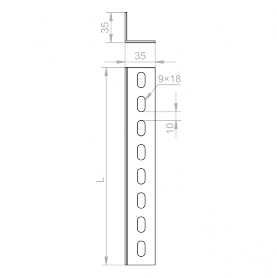 Kątownik cynkowany perforowany 35x35mm 3m 2mm KTC35H35/3 620630