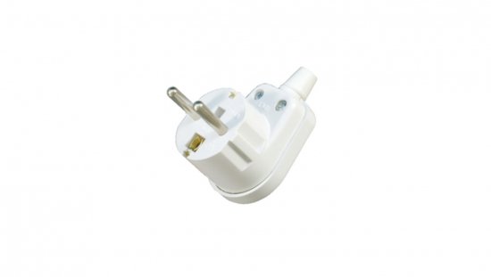 Wtyczka kątowa 16A 2P+Z Uni-Schuko 250V biała WT-16U