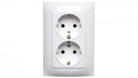 Simon 10 Gniazdo podwójne SCHUKO białe 16A 250V IP20 CGSZ2/11