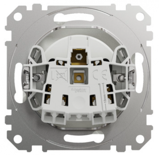 Schneider Electric, Sedna Design i Elements, Gniazdo zasilające 2P+PE z przesł torów prąd, zaciski bezgwintowe, białe, SDD111012