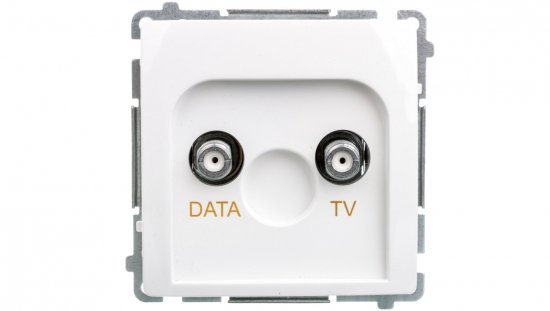 Simon Basic Gniazdo TV-DATA typ F 5-1000 MHz białe BMAD1.01/11