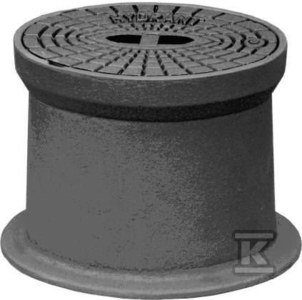 Skrzynka uliczna pełnożeliwna z napisem &quot;H&quot; (HYDRANT), H=310mm, typ 4055, do hydrantu, korpus żeliwny, pokrywa żeliwna okrągła