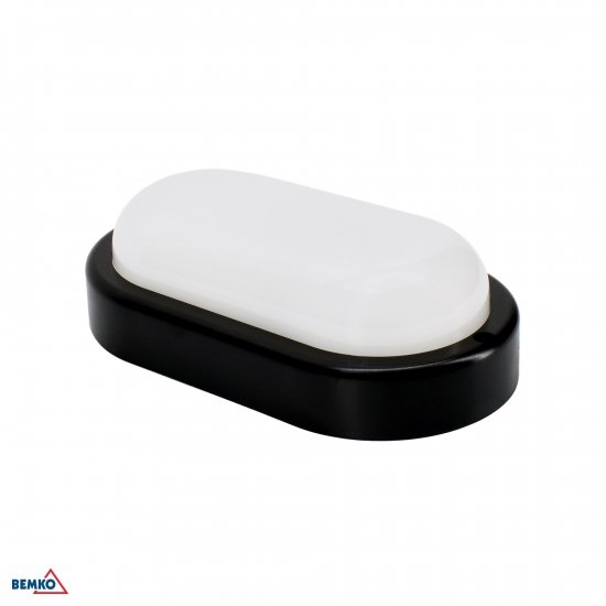 OPRAWA LED KANLO OWALNA 8W 4000K 760LM IP54 CZARNA CZ. MIKR.