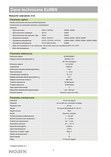 NOARK Wyłącznik nadprądowy 3P Typ B 25A 6kA AC (100055)