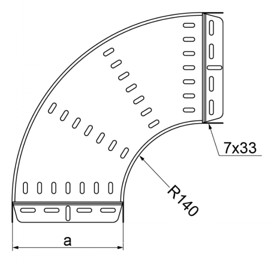 Łuk korytka 90 stopni KKPJ300H50 150514