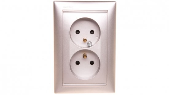 VALENA Gniazdo podwójne z/u 16A IP20 aluminium 770277