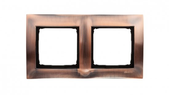 Simon 54 Premium Ramka podwójna metalowa miedź rustykalna DR2/36