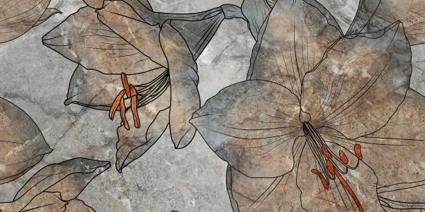 Ceramika Końskie Rock Island Blue Flower 2x30x60