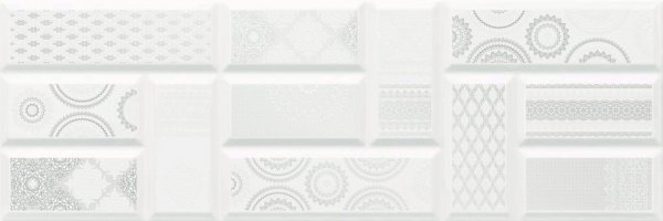 Ceramika Color Art White Dekor Rett 25x75