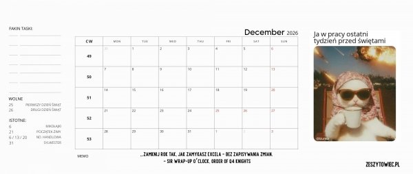 Faking 2026 calendar!