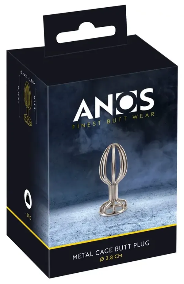 Anos - Stalowy Pusty Korek Analny Srebrny 2.8 CM