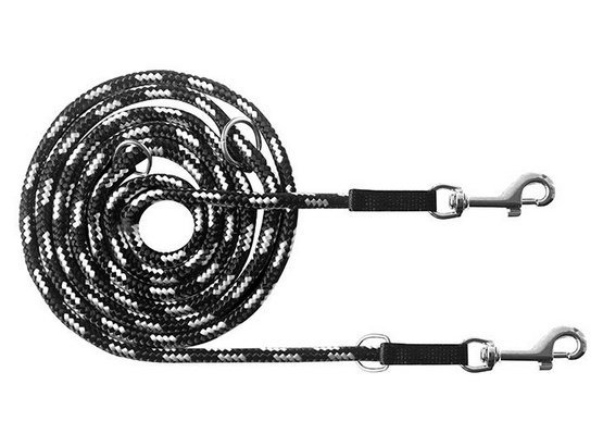 CHABA Smycz linka regulowana - 10mm x 130/220cm czarno-biała
