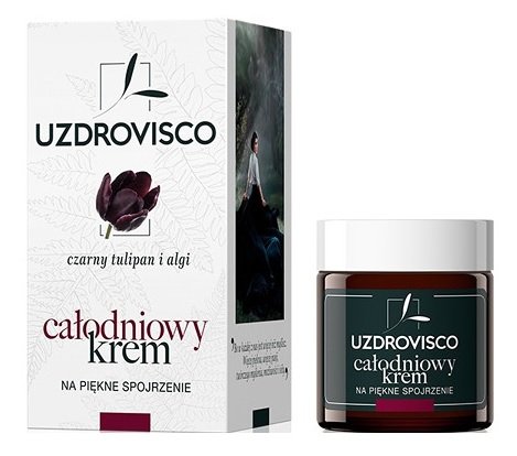 Krem pod oczy przeciwzmarszczkowy czarny tulipan i algi na dzień i na noc 25 ml - Uzdrovisco