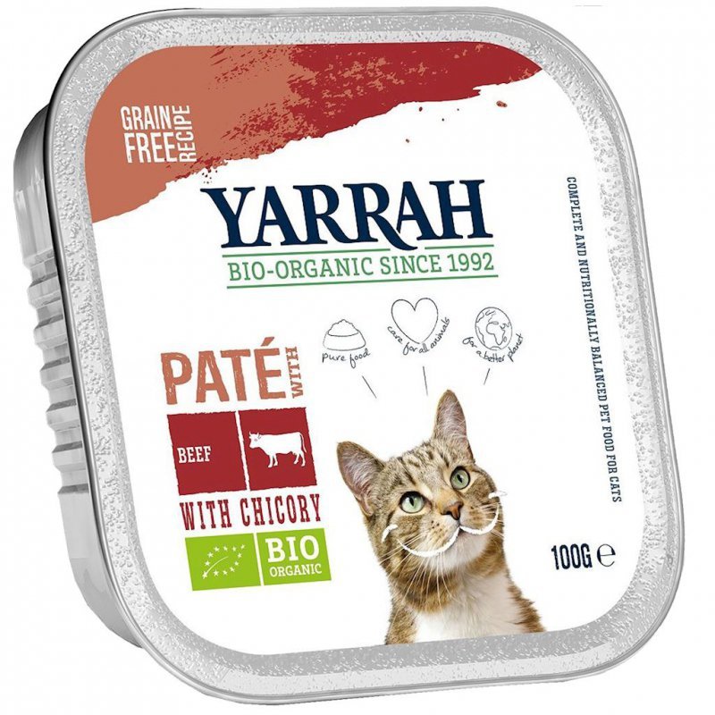 Pasztet z wołowiny i kurczaka z cykorią bio 100 g (dla kota)- Yarrah