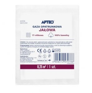 Gaza opatrunkowa jałowa APTEO, 0,25 m2