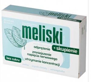 Meliski + skupienie, pastylki do ssania, 20 sztuk