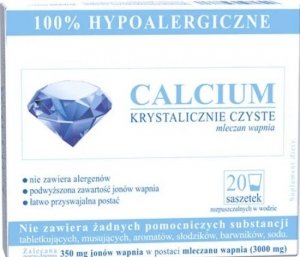 Calcium krystalicznie czyste 100% hypoalergiczne 20 saszetek