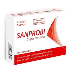 Sanprobi Super Formuła Probiotyk + Prebiotyk 40 Kapsułek