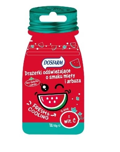 Dosfarm, Drażetki odświeżające mięta + arbuz, 16 g