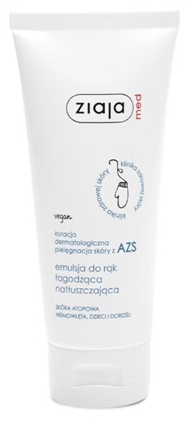 Ziaja Med AZS, emulsja do rąk łagodząca natłuszczająca, 100 ml