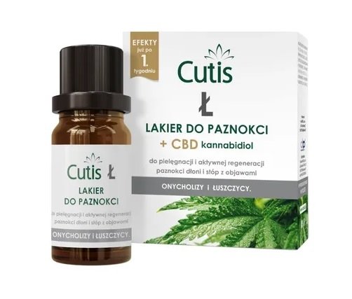 Cutis Ł, lakier do paznokci + CBD kannabidiol, 10 ml