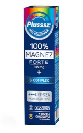 Plusssz 100% Magnez Forte + B-Complex, 20 tabletek musujących