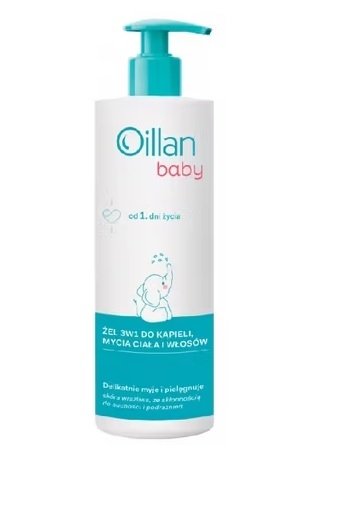 Oillan Baby Żel 3w1 do kąpieli, mycia ciała i włosów, 400 ml