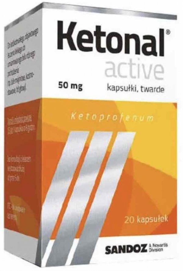 DUPLIKAT: KETONAL ACTIVE, 50 mg, kapsułki twarde, 20 SZT.