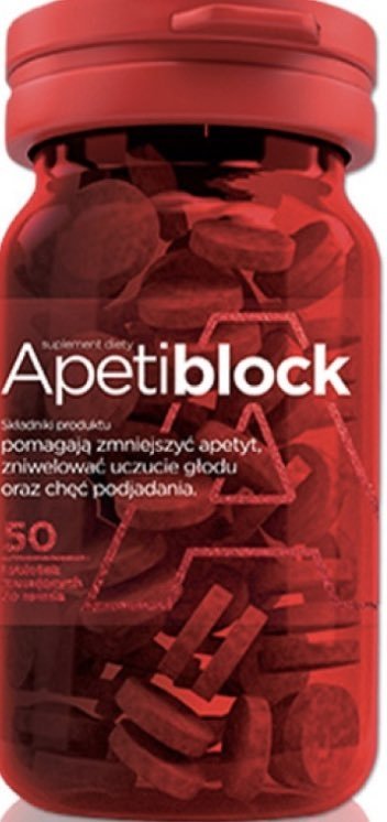 Apetiblock 50 tabletek musujących do ssania smak wiśniowo-malinowy