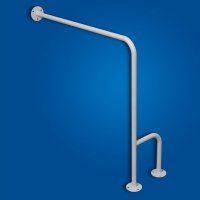 Uchwyt do WC mocowany do podłogi-ściany lewy 70cm biały fi25 Uchwyt do WC mocowany do podłogi-ściany lewy 70cm biały fi25