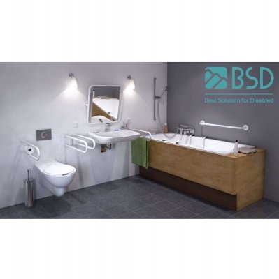 Uchwyt Uchylny WC dla Niepełnosprawnych wolnostojący 60cm biały fi32
