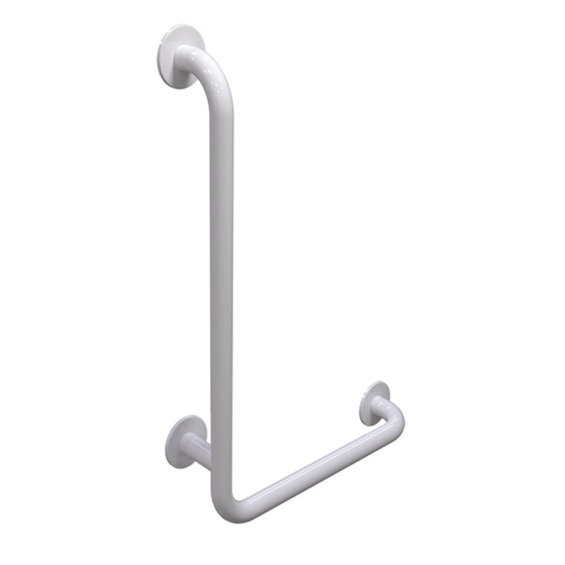 Uchwyt Kątowy dla Niepełnosprawnych lewy 100/60cm biały fi32 + MASKOWNICE