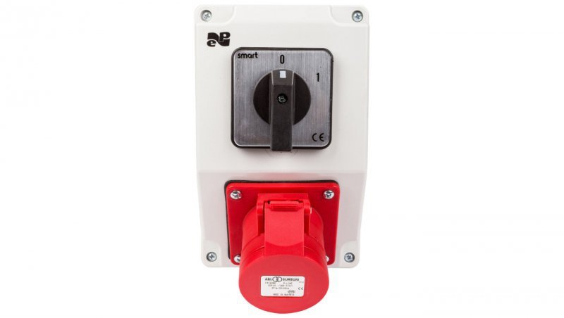 Zestaw instalacyjny z gniazdem 16A 4P RS-Z (0-1) czerwony 6277-00