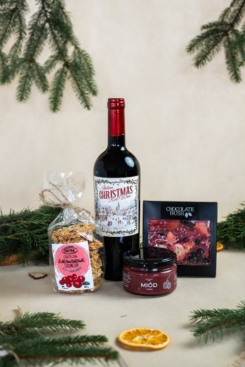Zestaw prezentowy z winem &quot;Czerwone święta&quot;
