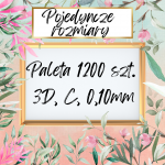 3D, profil C, 0,1mm,  POJEDYNCZE ROZMIARY - gotowe kępki rzęs, PALETA 
