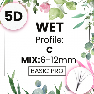 5D C 0,07  BasicPro Paleta Mix 6-12mm - Mokre Rzęsy - WET