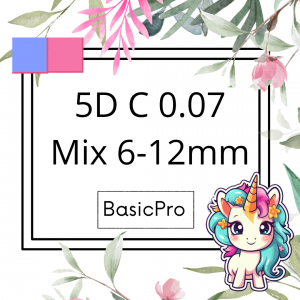 5D C 0,07 6-12mm BasicPro Paleta Mix - Ombre Jasny Niebieski / Jasny Różowy - Dwa Kolory w Pudełku 