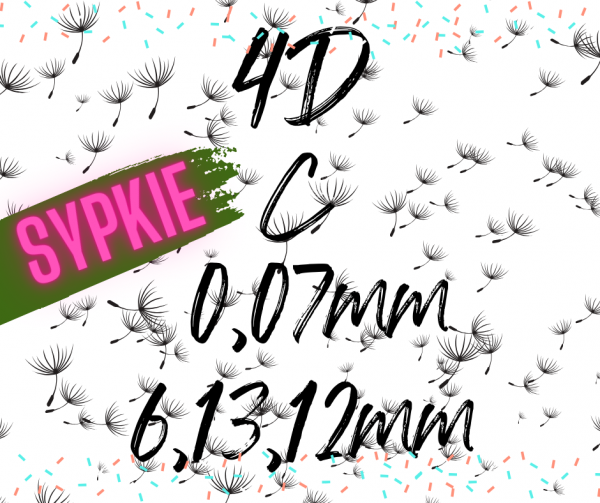 4D C 0,07 POJEDYNCZE DŁUGOŚCI  RZĘSY SYPKIE 