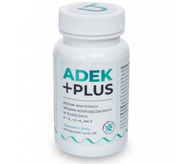 Visanto witamina ADEK Plus Twist-Off A + D3 + E + K2 MK-7 suplement diety 60 kapsułek Ukryte Terapie